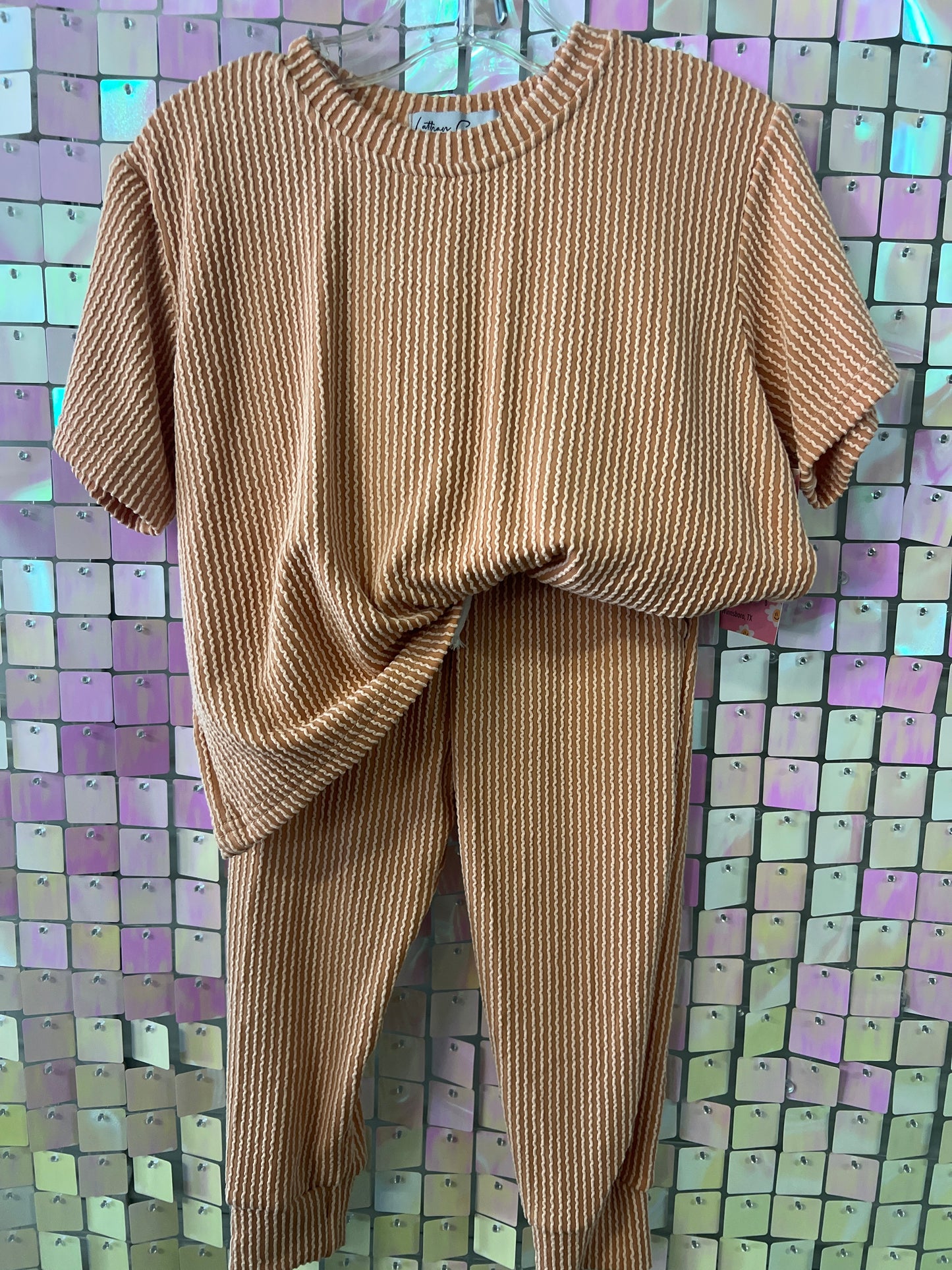 Gold Ribbed Jog Set