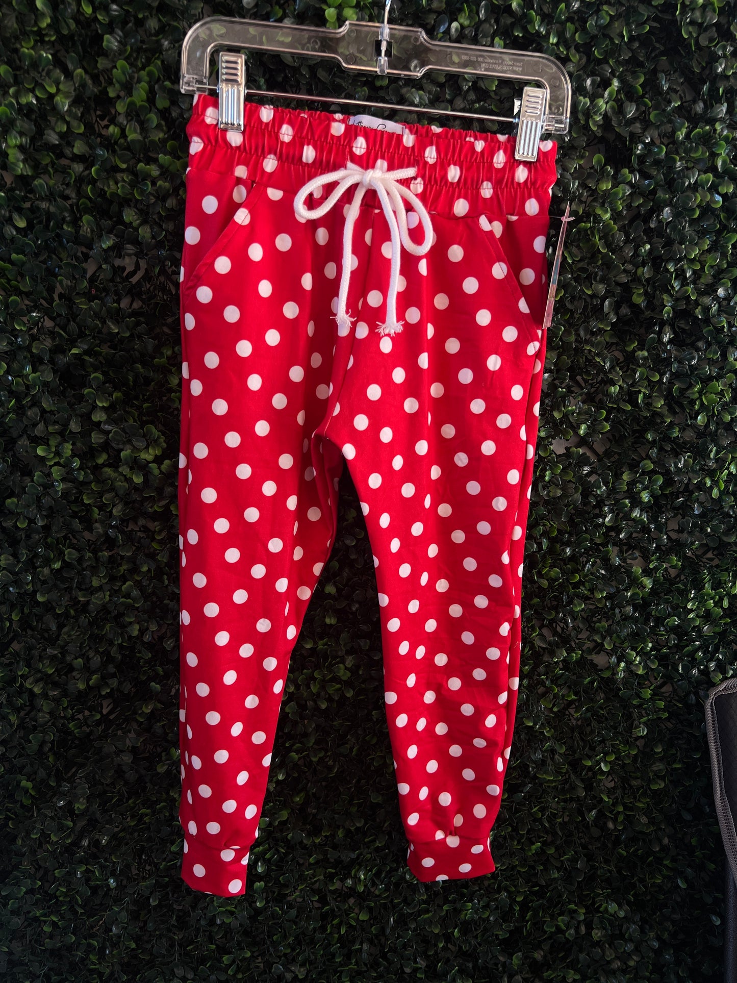 Polka dot joggers
