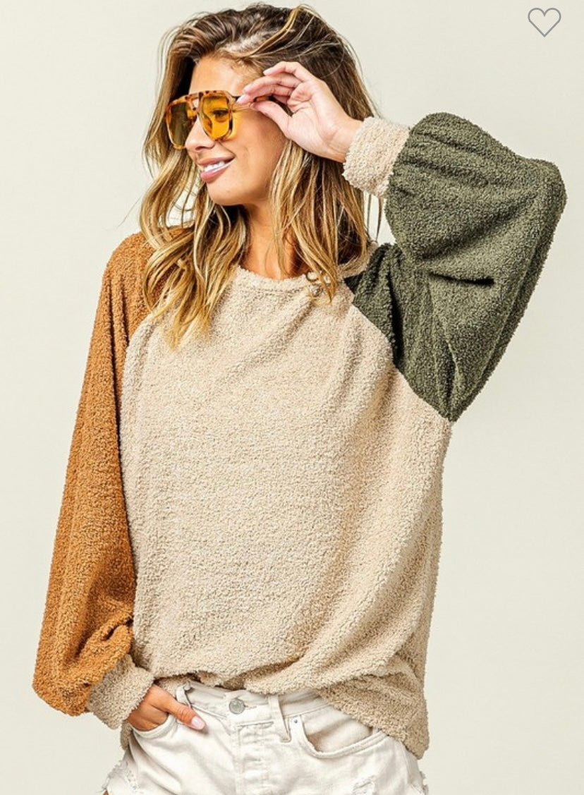 Knit color block sweater