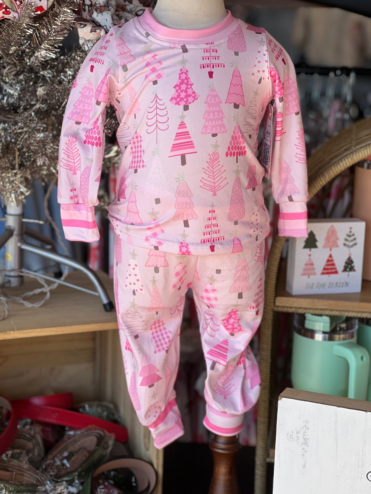 Pink tree Christmas pj