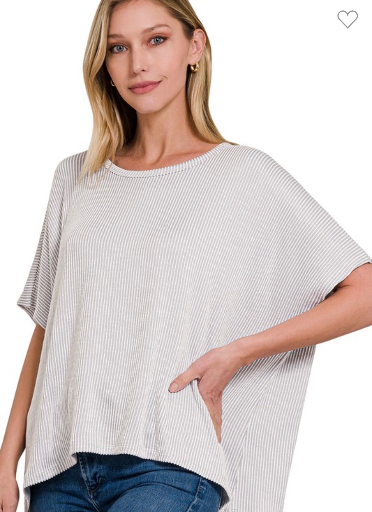 Light grey stripe top