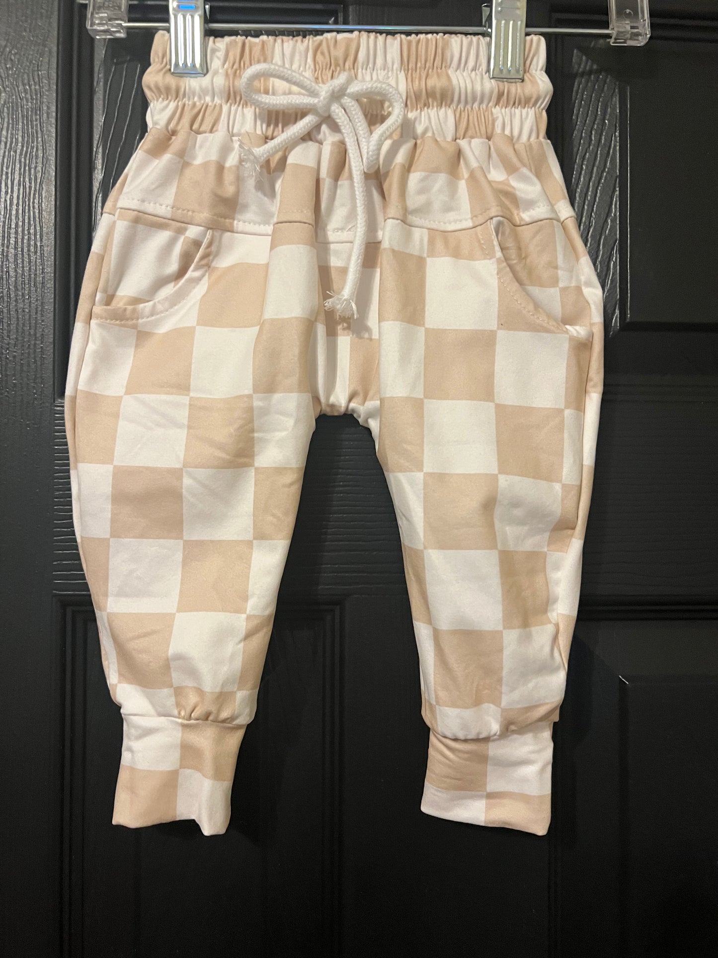 Neutral check joggers