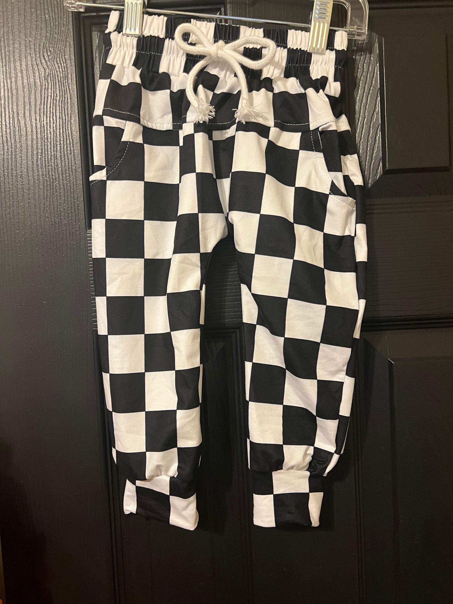 Black check jogger