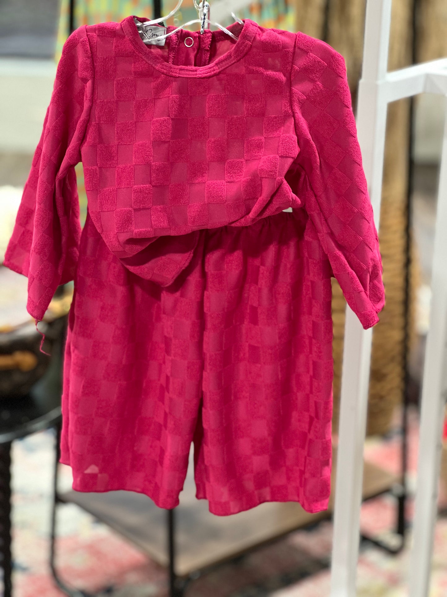 Pink check set