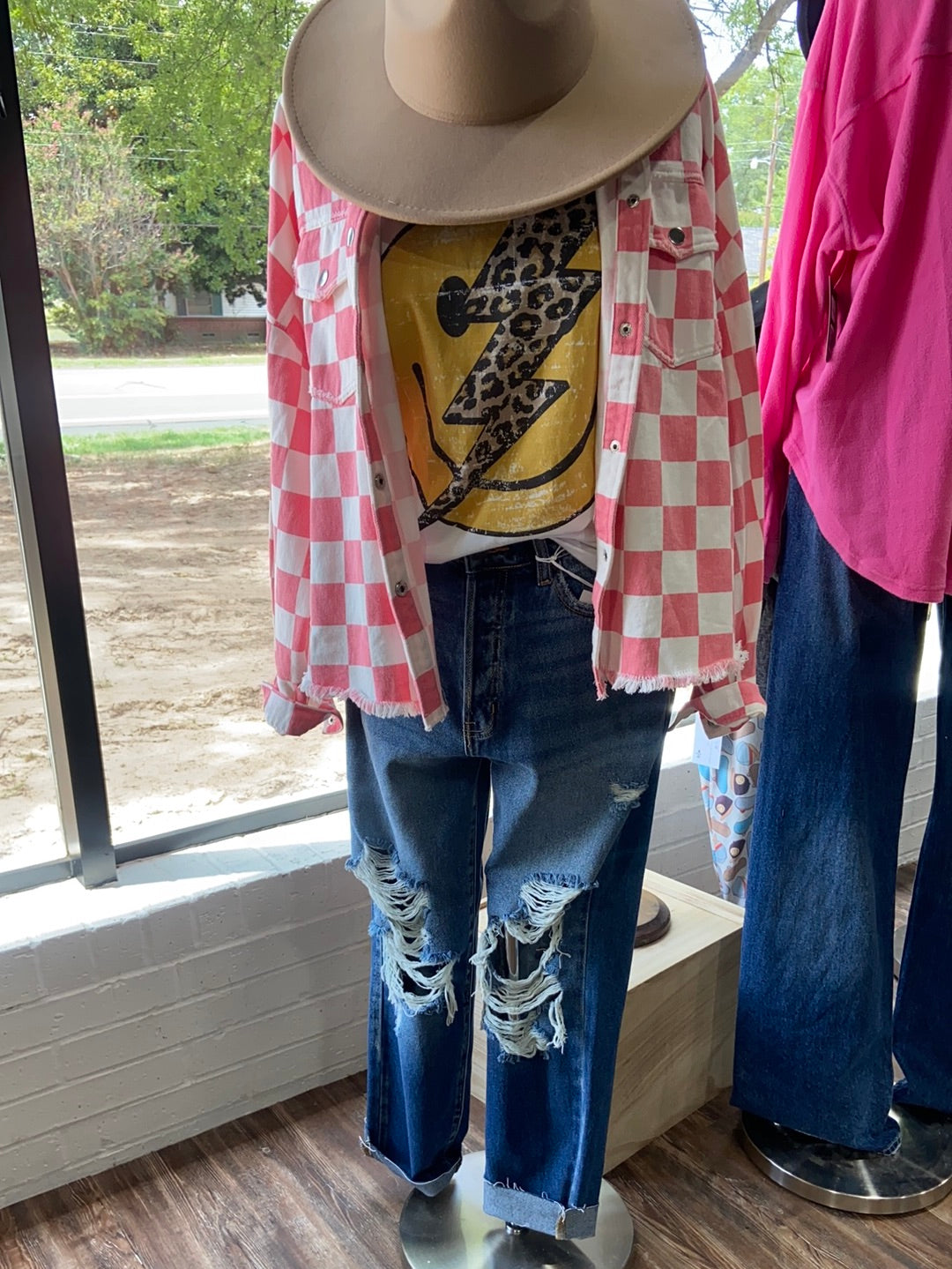 High rise straight cut jeans