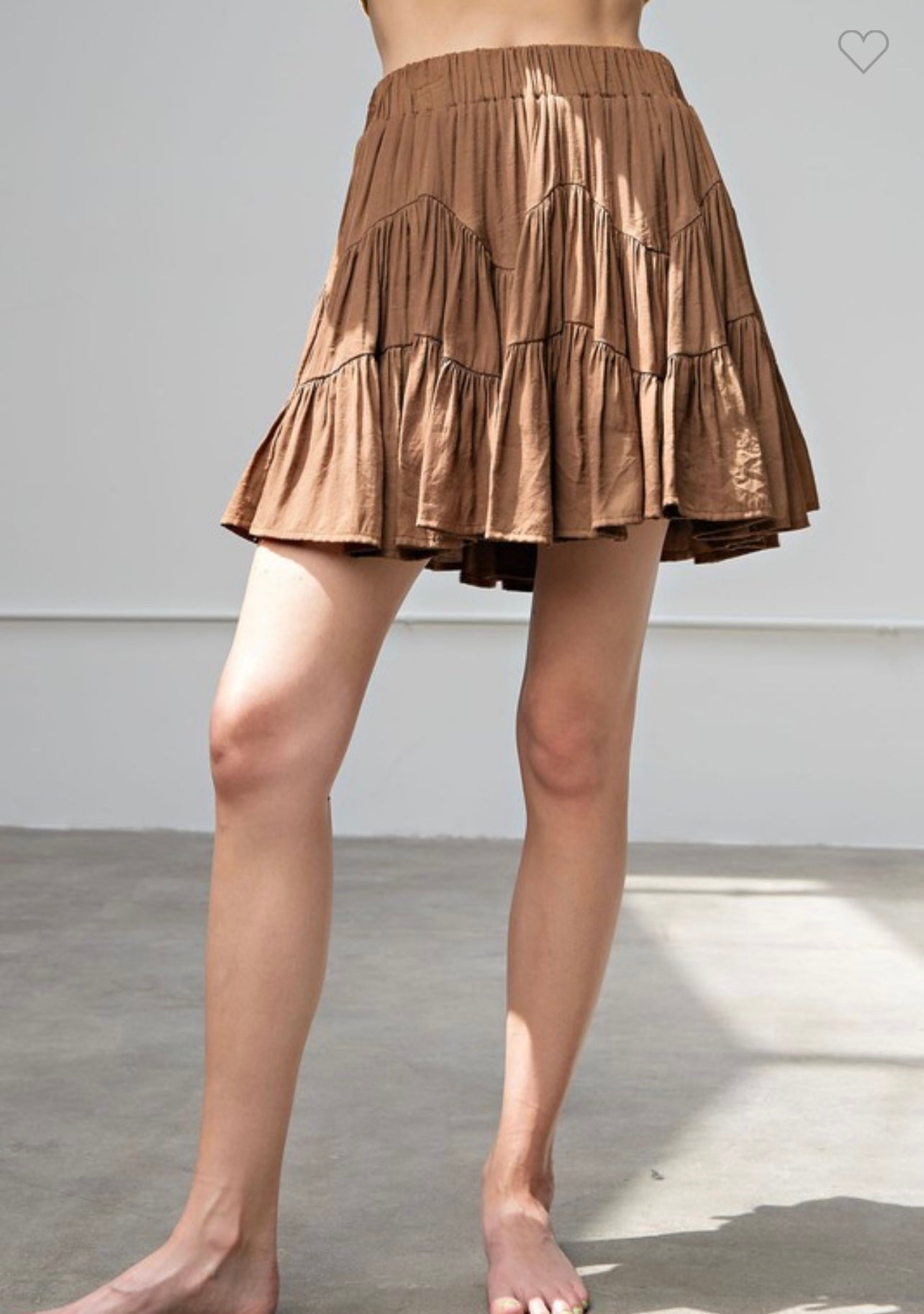 Ruffled skirt espresso