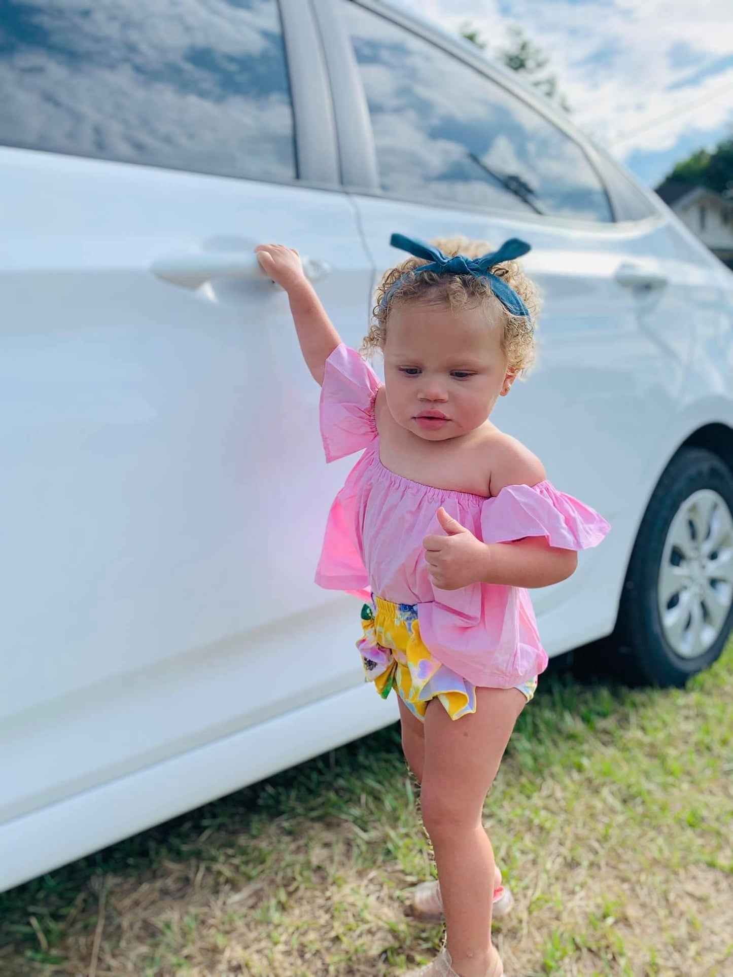 Yellow floral bummies