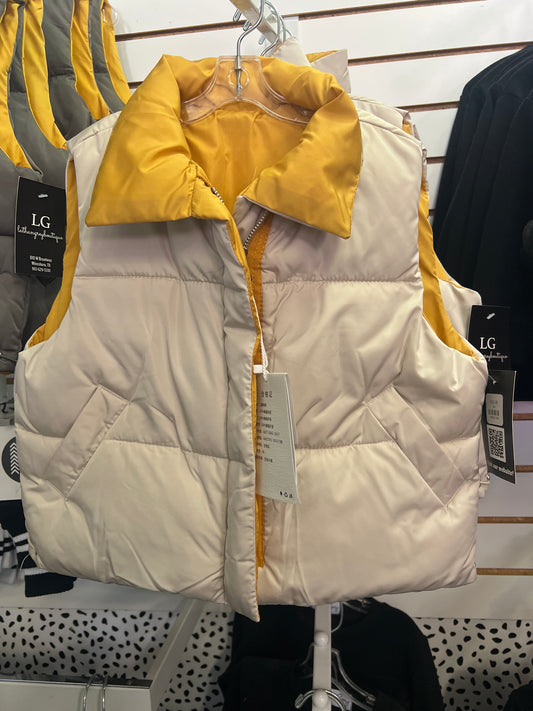 Creme puffer vest