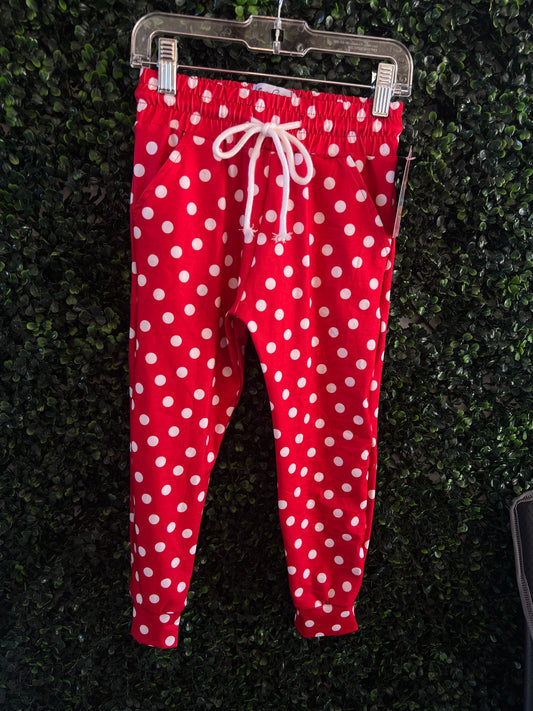 Polka dot joggers