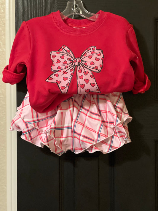 Valentine bow sweatshirt