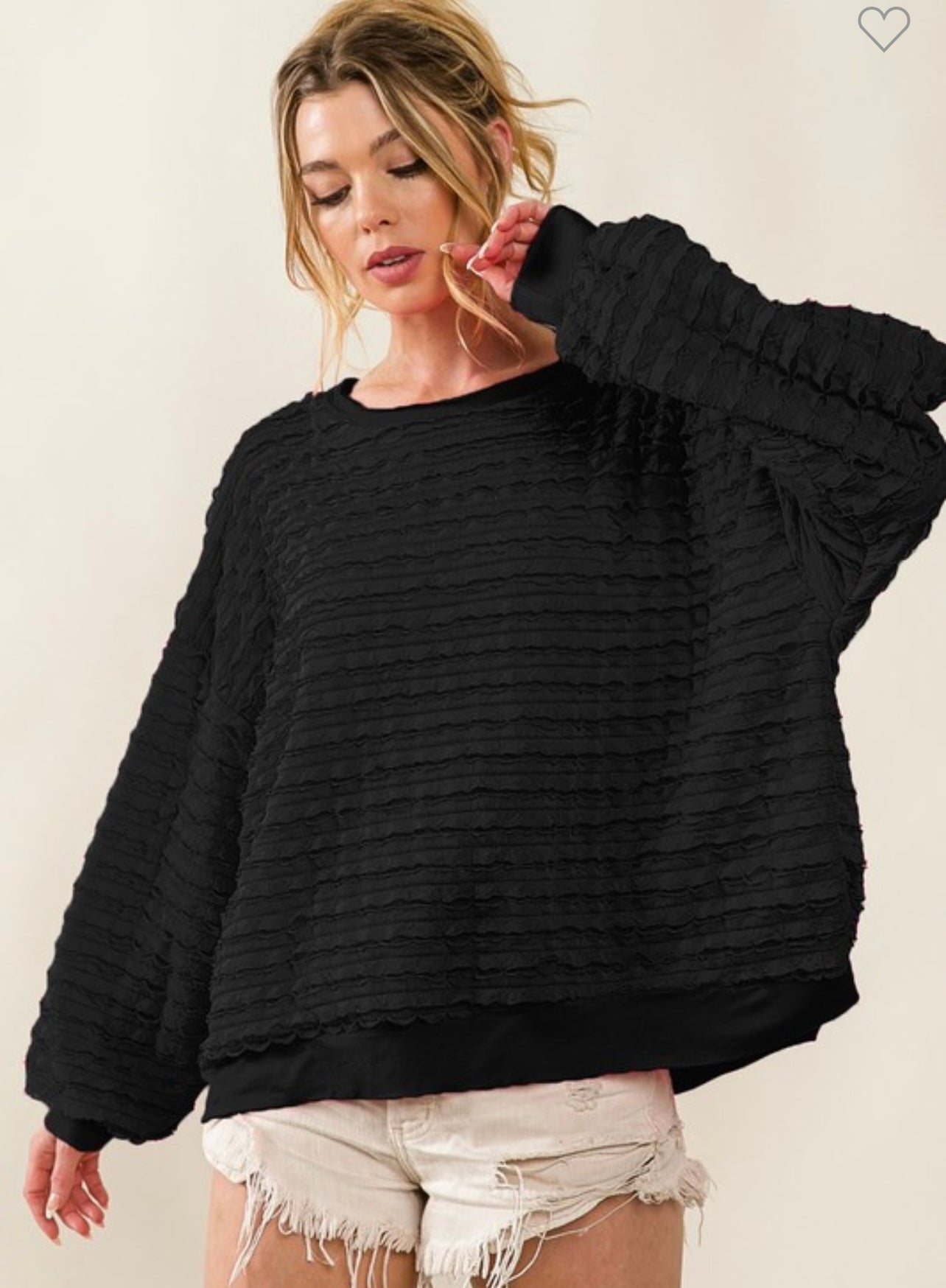 Black textured sweatshirt