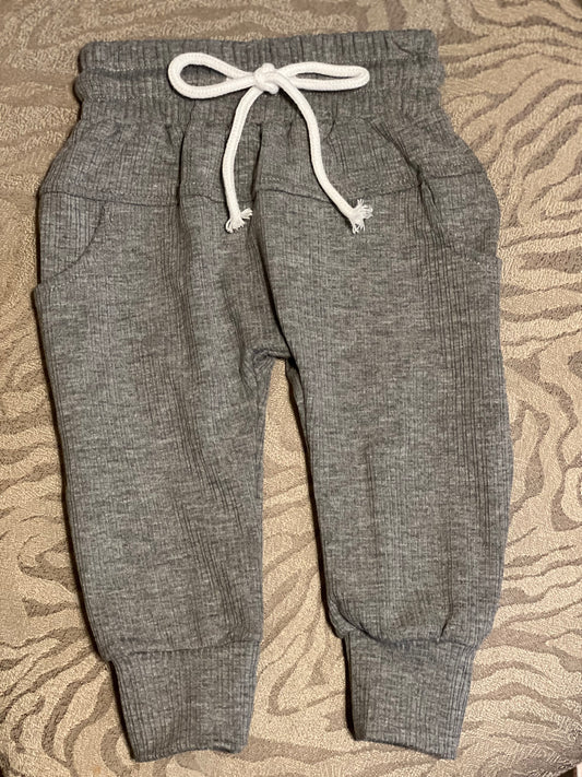 Grey ribbed joggers