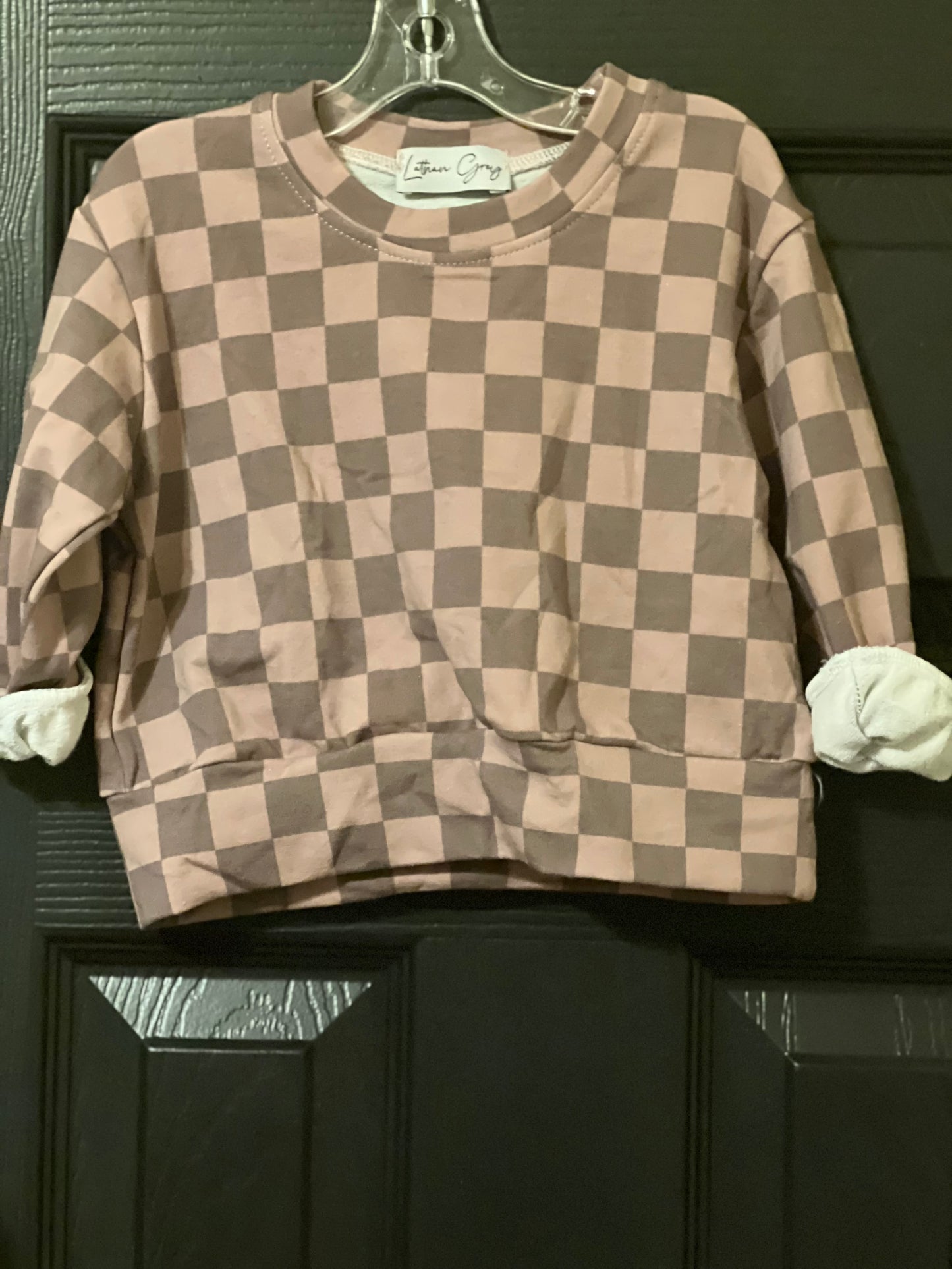 Brown Check Sweatshirt