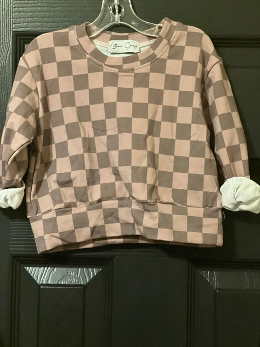 Brown Check Sweatshirt