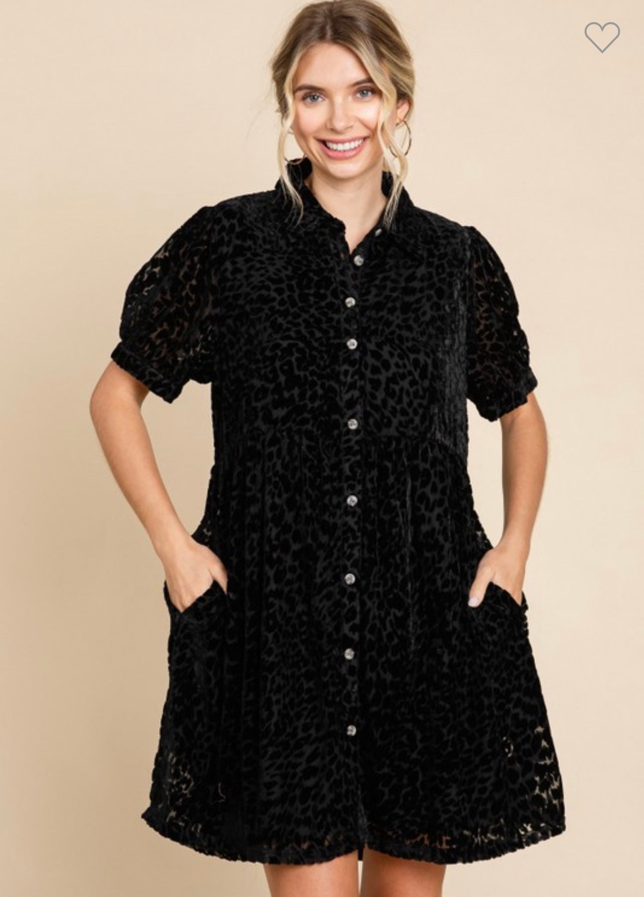 Black leopard dress
