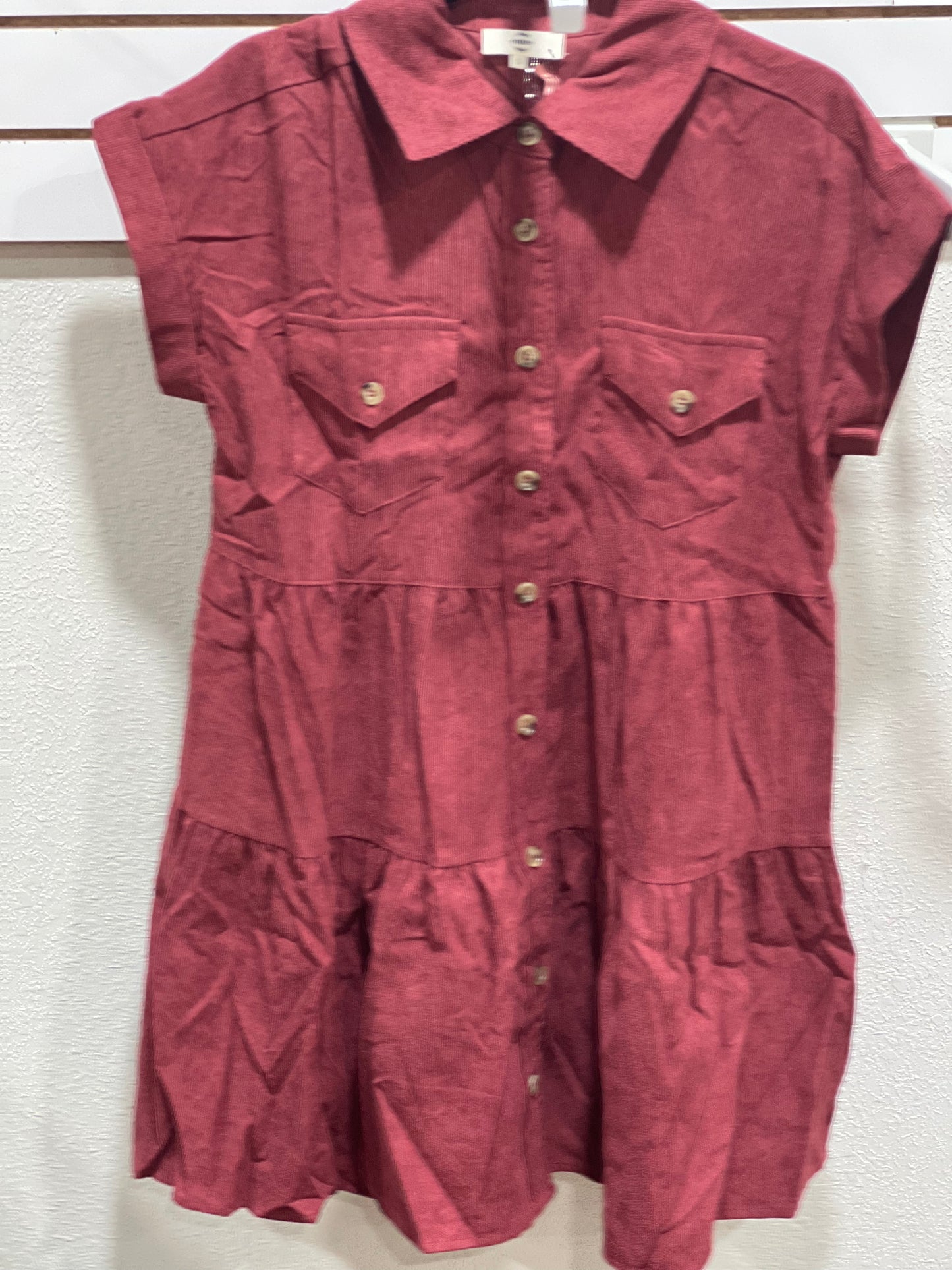 Cranberry corduroy dress