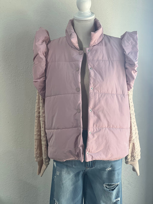 Blush puffer vest