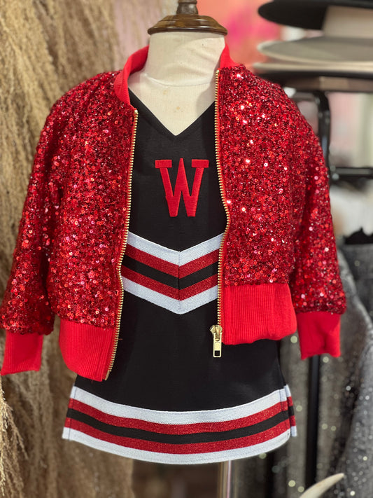 Red sparkle jacket