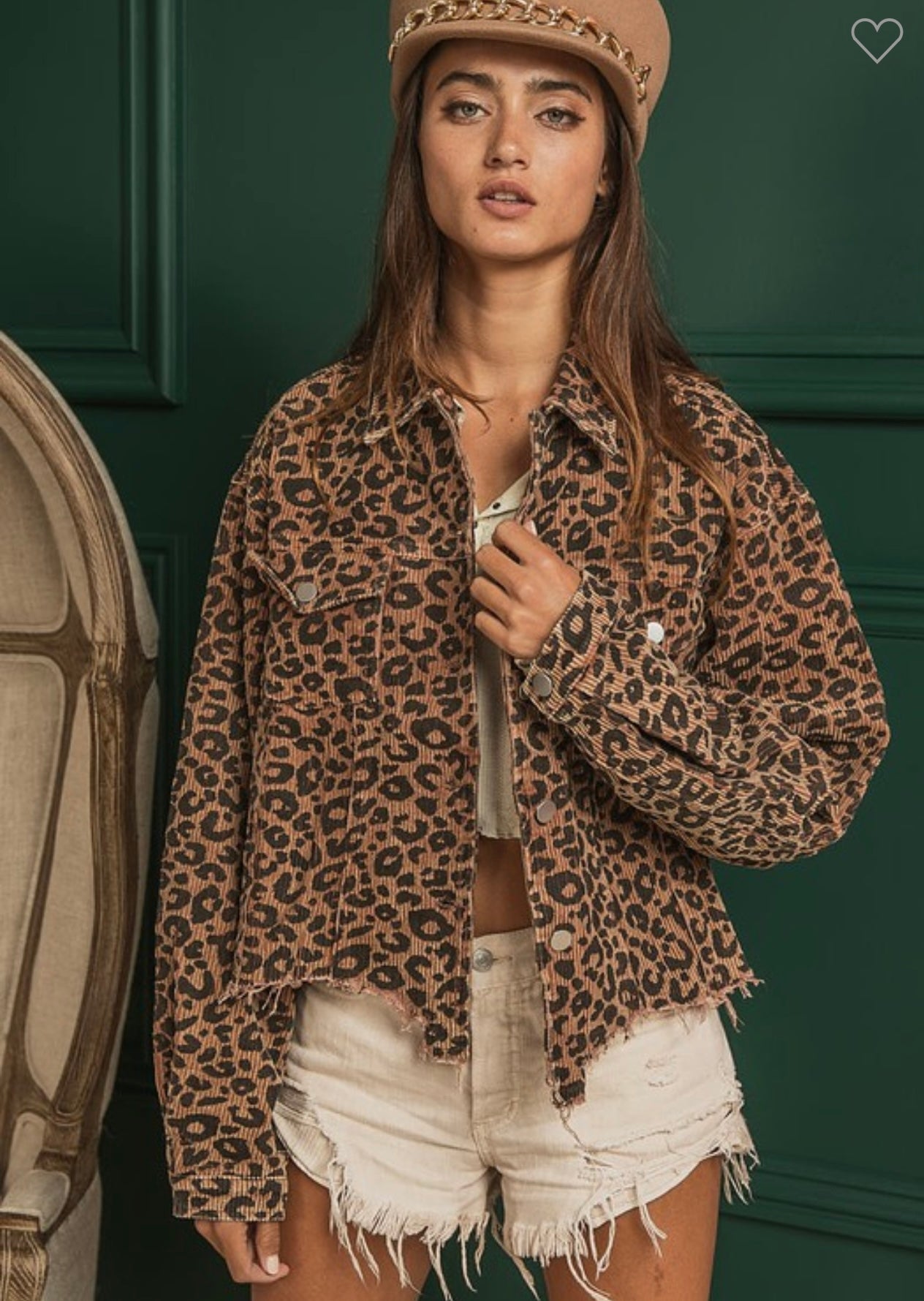 Leopard distressed jacket