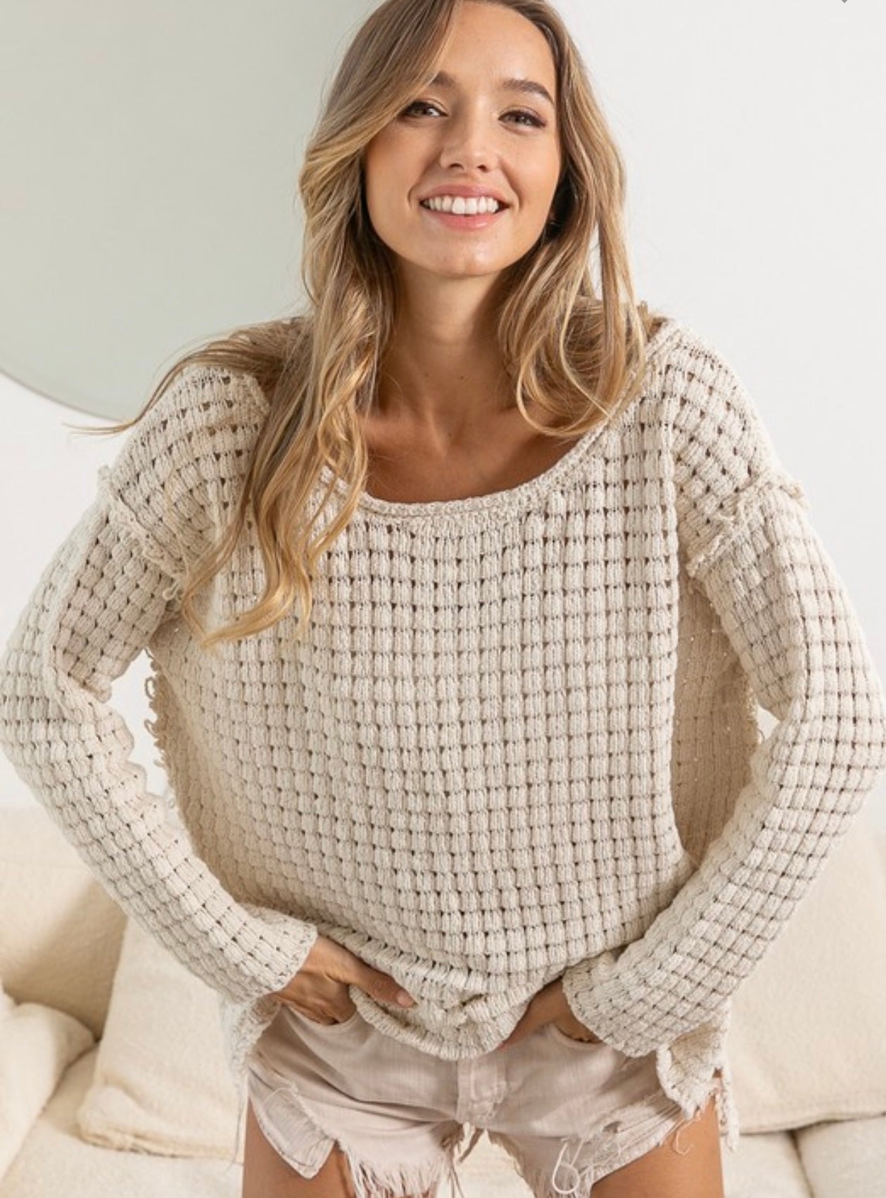 Raw edge top