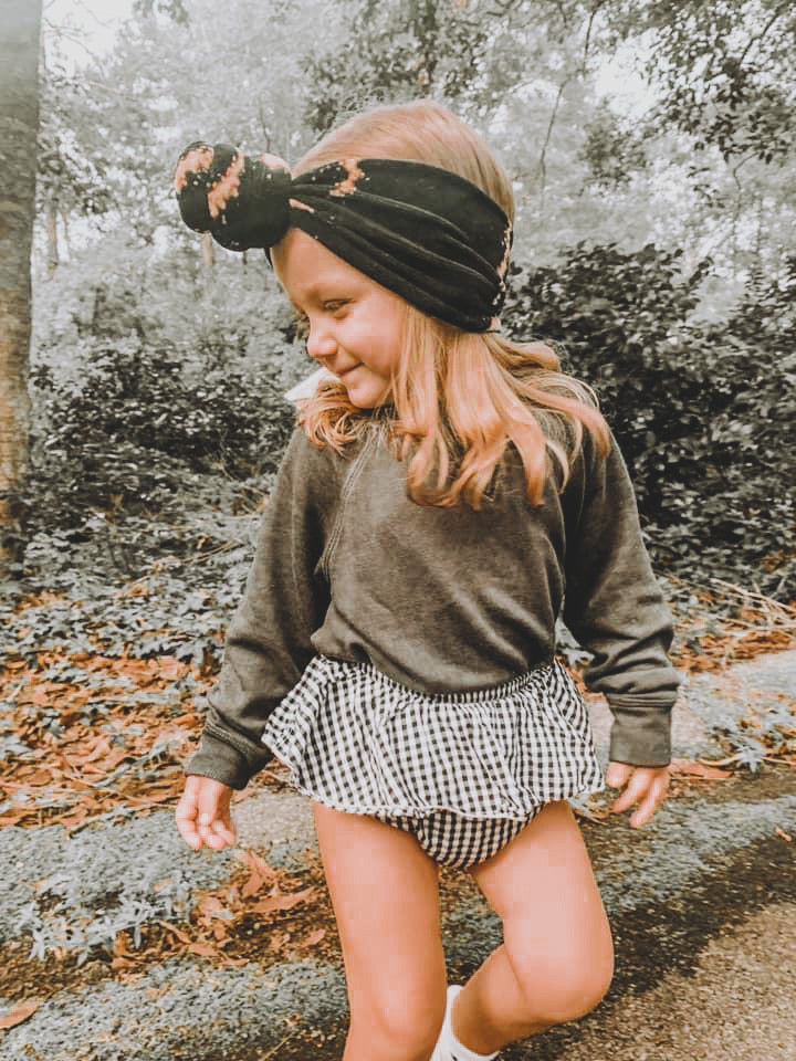Black gingham skirted shorts