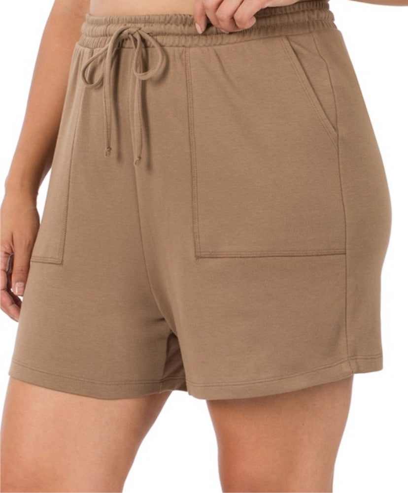 Cotton lounge shorts plus