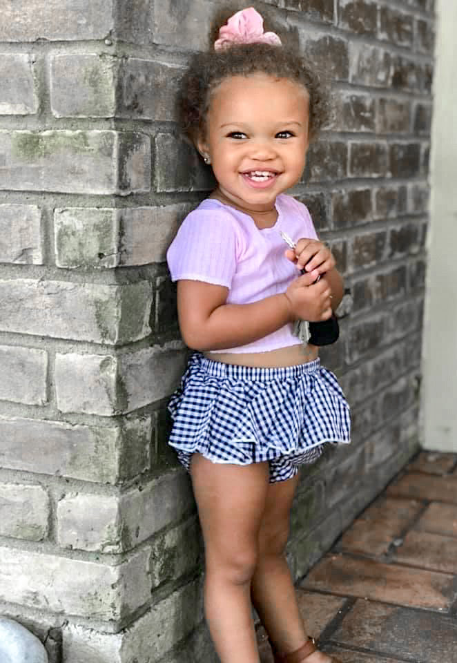 Black gingham skirted shorts