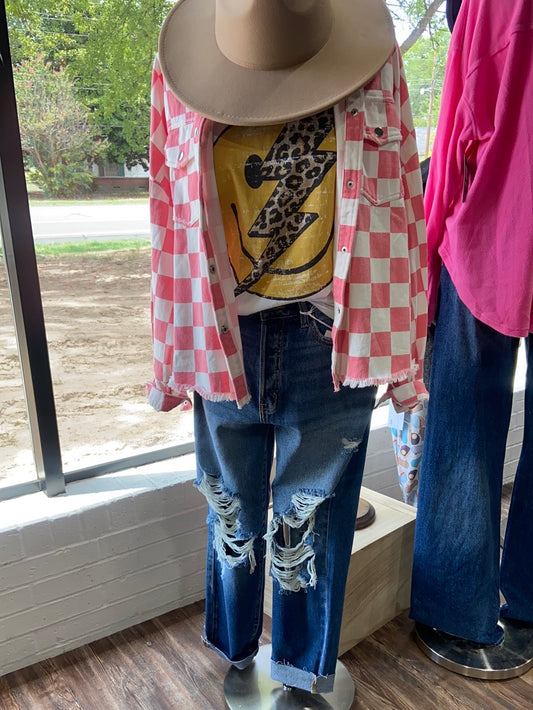 High rise straight cut jeans