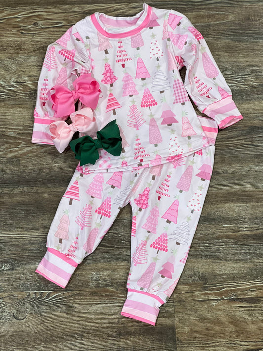 Pink tree Christmas pj