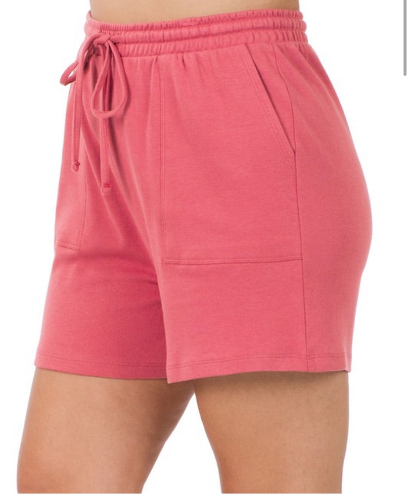 Cotton lounge shorts plus
